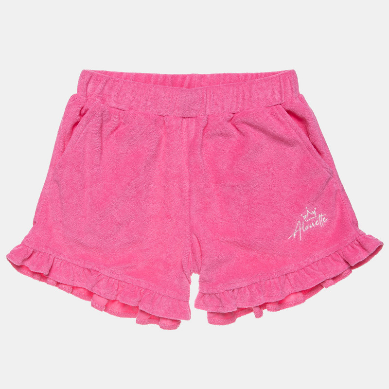   Shorts towel like fabric with ruffles (6-14 years)