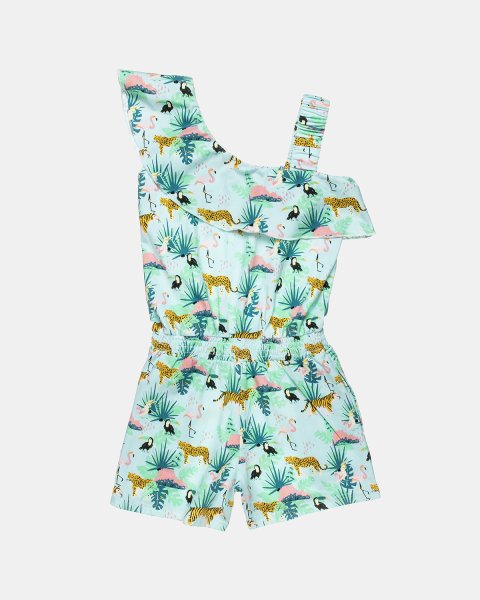 Playsuit with tropical pattern (6-14 years)