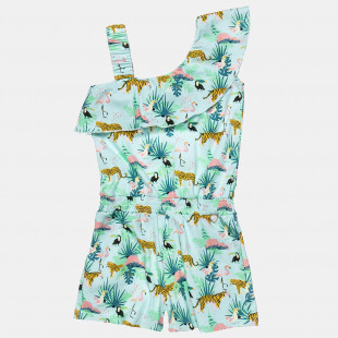 Playsuit with tropical pattern (6-14 years)