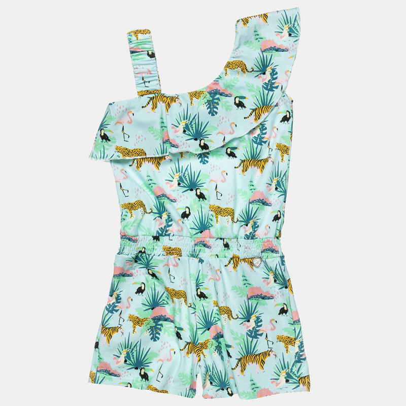 Playsuit with tropical pattern (6-14 years)