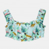 Set crop top and high waisted shorts with tropical pattern (6-16 years)
