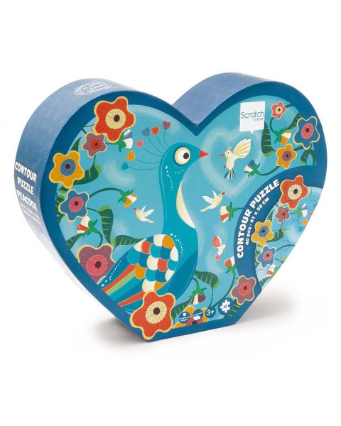 Toy Scratch Contour puzzle 40pcs Peacock (3+ years)