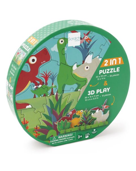 Toy Scratch Contour 3D puzzle 36pcs Dinosaurs (3+ years)