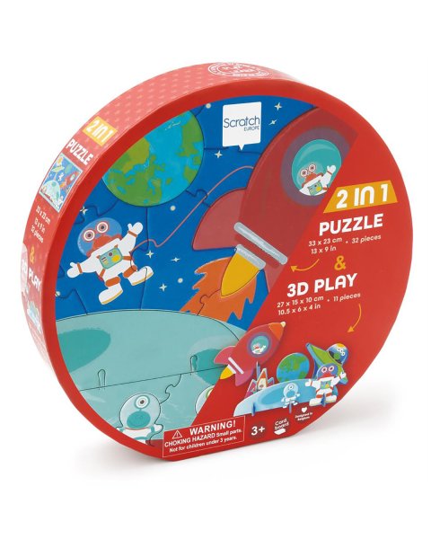 Toy Scratch Contour 3D puzzle 32pcs Space (3+ years)
