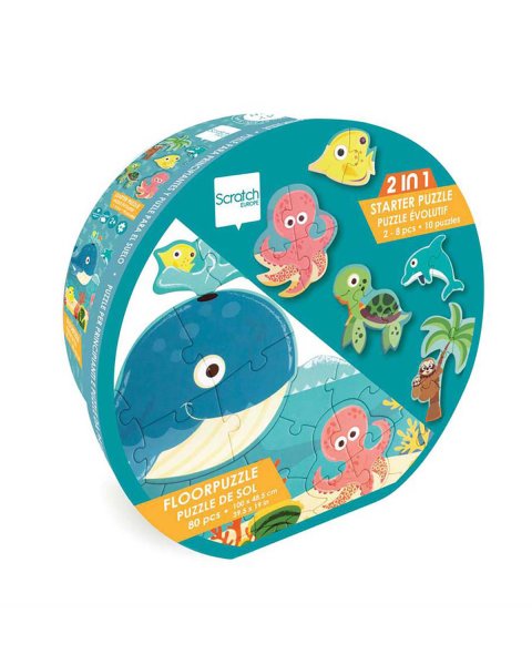 Toy Scratch Floor Puzzle Ocean 80pcs (2+ years)