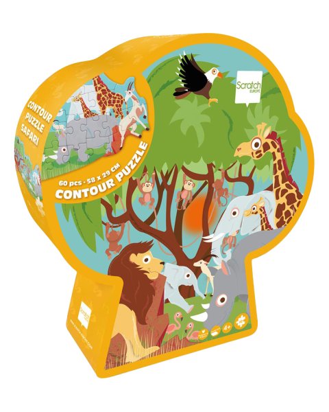 Toy Scratch Contour puzzle 60pcs Safari (4+ years)