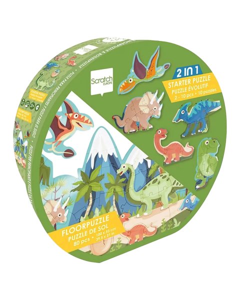Toy Scratch Floor Puzzle Dinosaurs 80pcs (2+ years)