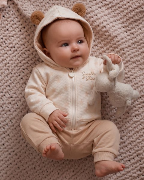 Set cotton fleece blend Tender Comforts with embroidery (3-18 months)