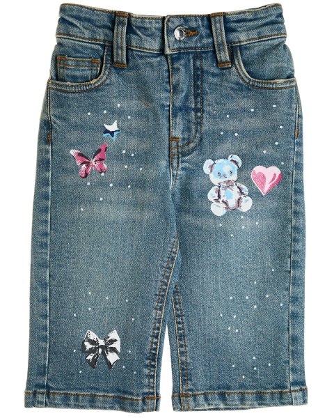 Denim pants with prints (12 months-5 years)