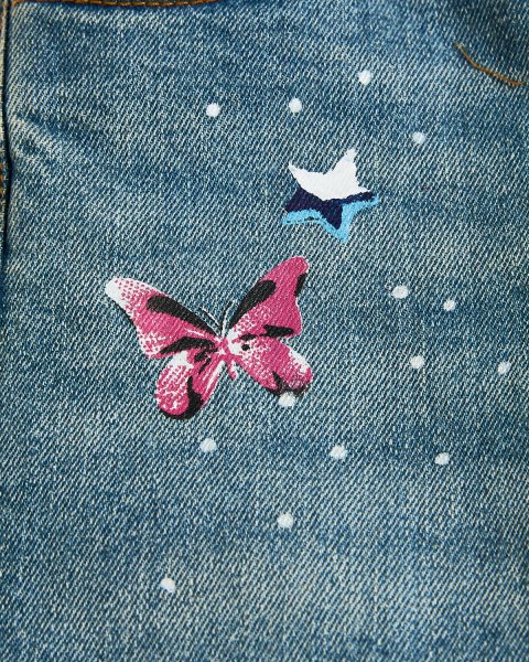 Denim pants with prints (12 months-5 years)