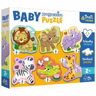 Puzzle Trefl progressive with animals set of 6 (2+ years)