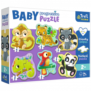 Puzzle Trefl progressive with animals set of 6 (2+ years)