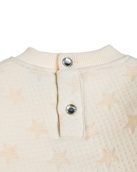 Dress cotton fleece blend with embroidery and tights (6 months-4 years)