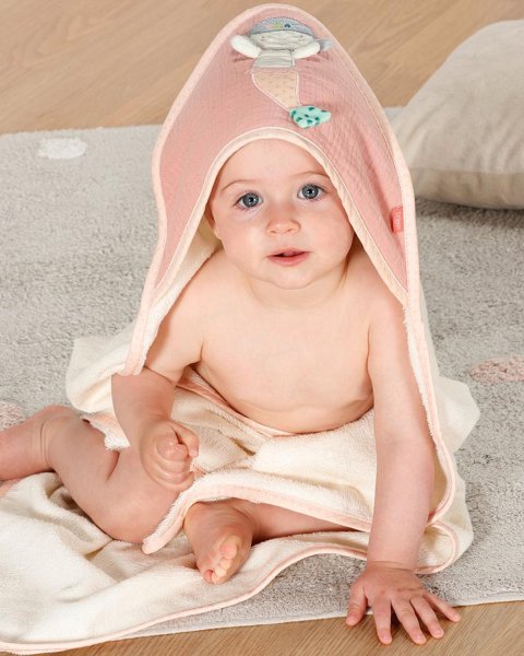 Hooded Towel Fehn mermaid 80x80cm (0+ months)