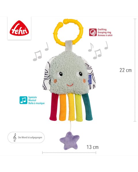 Musical plush toy Fehn & sleeping aid octapus (0+ months)