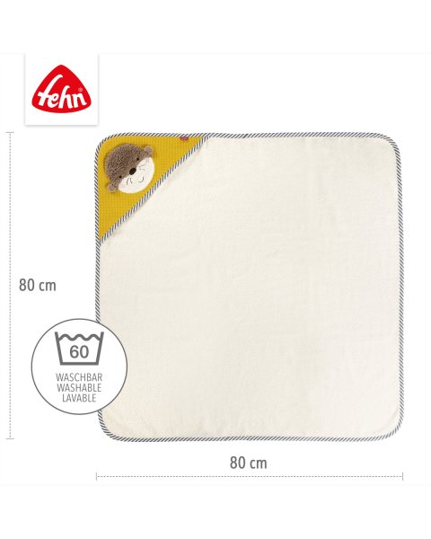Μπουρνουζοπετσέτα Fehn με σχέδιο αρκουδάκι 80x80εκ. (0+ μηνών)