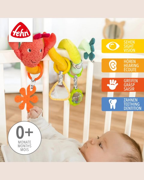Plush activity spiral toy lobster Fehn (0+ months)