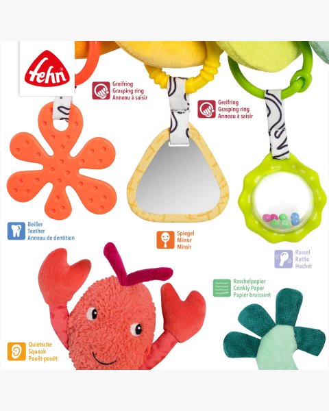 Plush activity spiral toy lobster Fehn (0+ months)