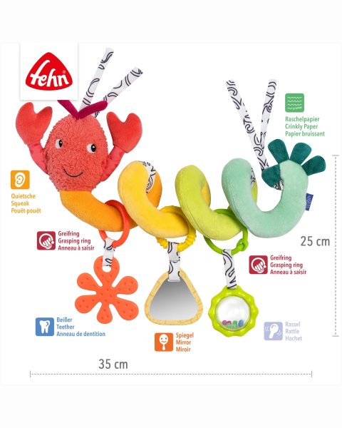 Plush activity spiral toy lobster Fehn (0+ months)