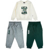 Tracksuit cotton fleece blend Five Star with embossed details 3pcs (12 months-5 years)