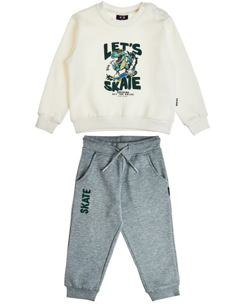 Tracksuit cotton fleece blend Five Star with embossed details 3pcs (12 months-5 years)