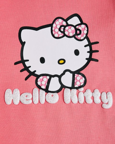Μπλούζα Hello Kitty με ανάγλυφα γράμματα (18 μηνών-8 ετών)