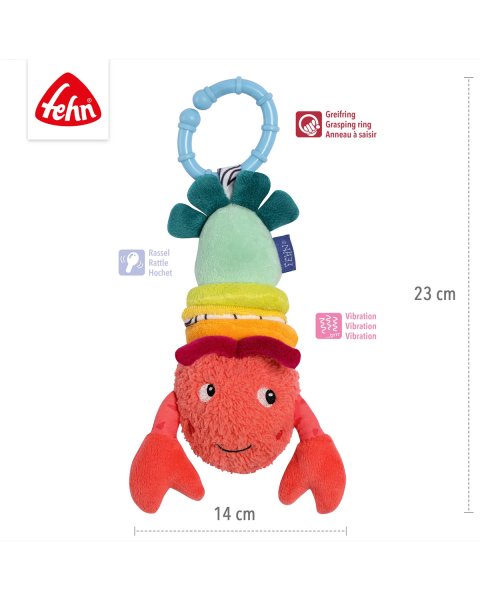 Motoric toy Fehn lobster with vibration 14cm (0+ months)
