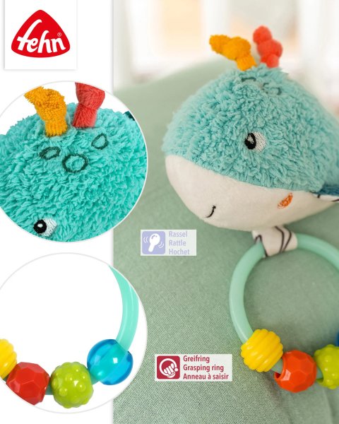 Grasping toy for rattling Fehn whale (3+ months)