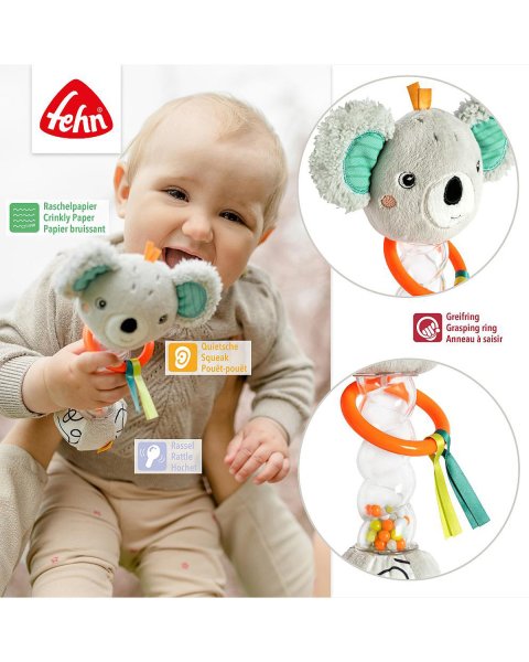 Motoric Toy Koala Fehn with Rattle Stick 19cm (3+ months)
