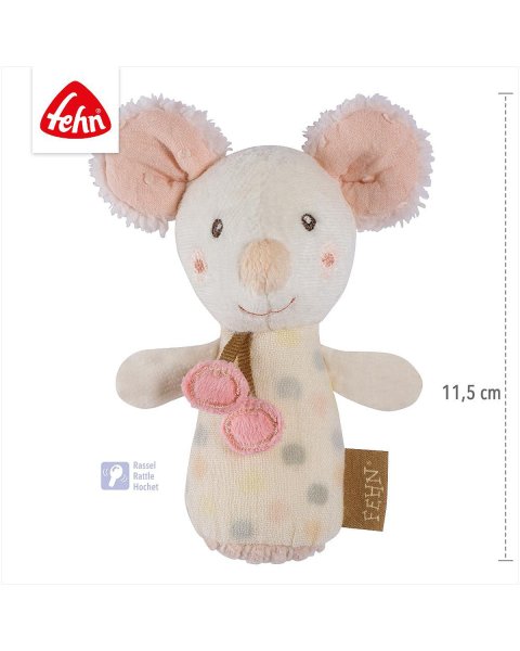 Grasping Toy for Rattling Fehn mouse 11cm (0+ months)