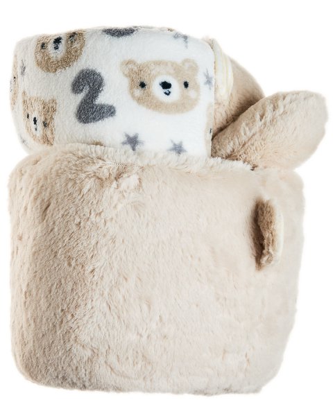Plush teddy bear, blanket 90x75cm, basket Tender Comforts