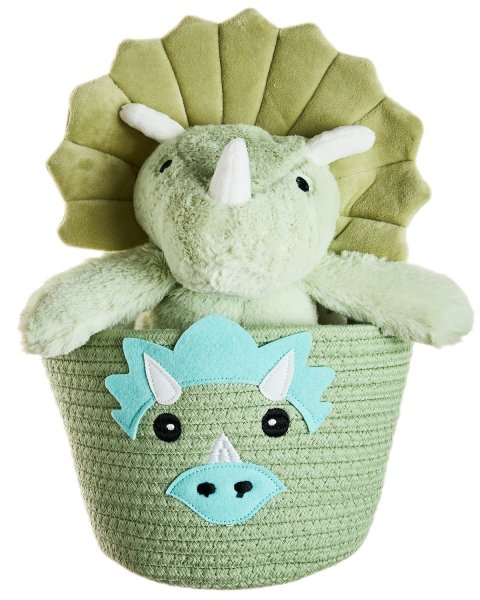 Dinosaur basket with plush toy and 90x75cm blanket Tender Comforts