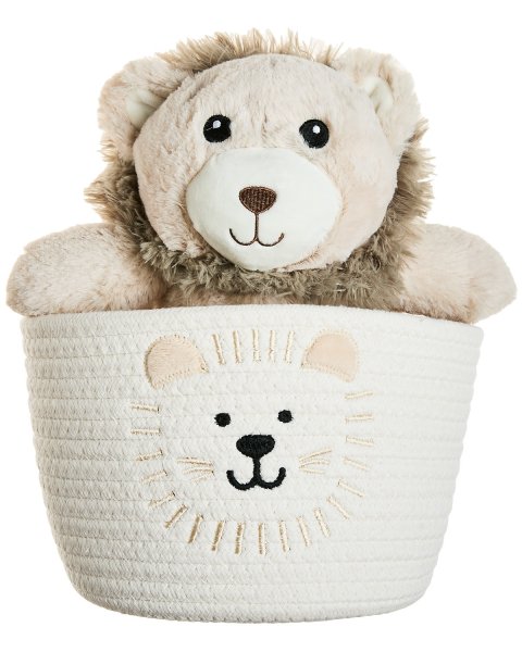 Lion basket with plush toy and 90x75cm blanket Tender Comforts