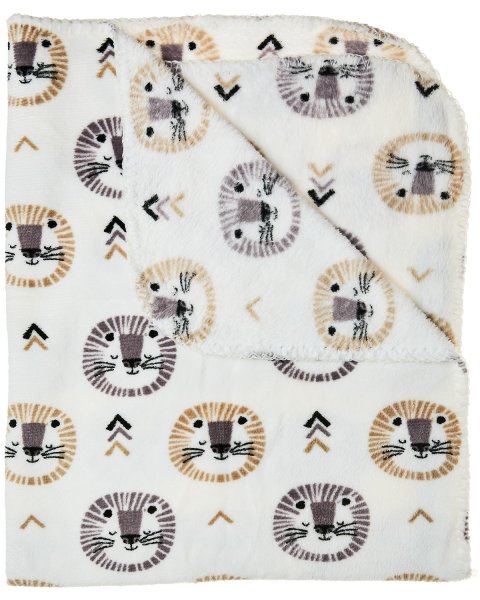 Lion basket with plush toy and 90x75cm blanket Tender Comforts