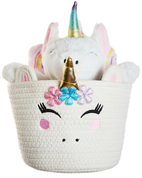 Unicorn basket with plush toy and 90x75cm blanket Tender Comforts