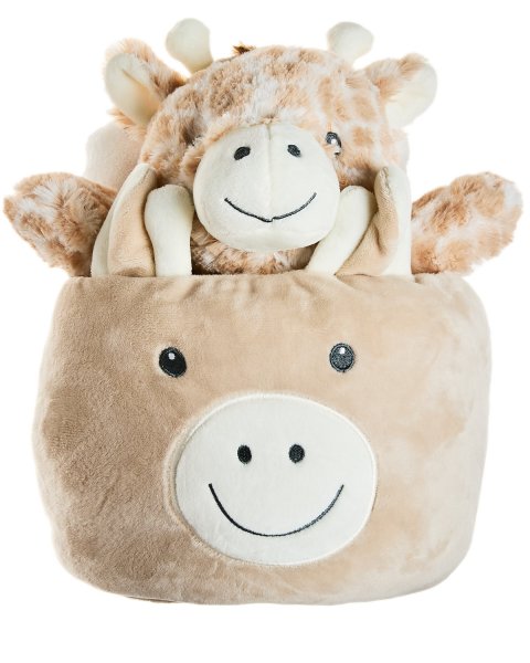 Giraffe basket with plush toy and 90x75cm blanket Tender Comforts
