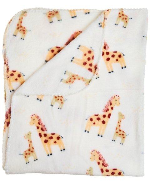 Giraffe basket with plush toy and 90x75cm blanket Tender Comforts