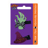 Set of 2 Halloween hair clips (hand and witch's hat)