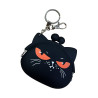 Silicone coin purse keychain with a Halloween cat