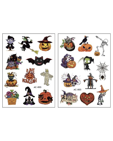 Αυτοκόλλητα τατουάζ Halloween 2 φύλλα