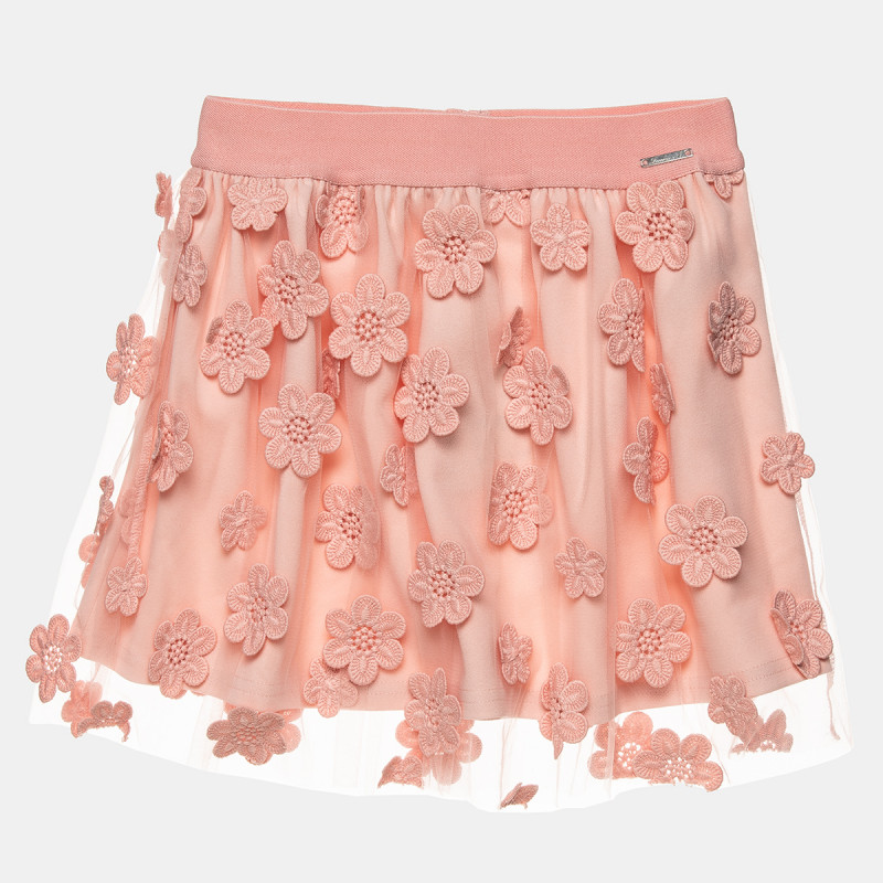 Skirt with embroidery and tulle (12 months-5 years)