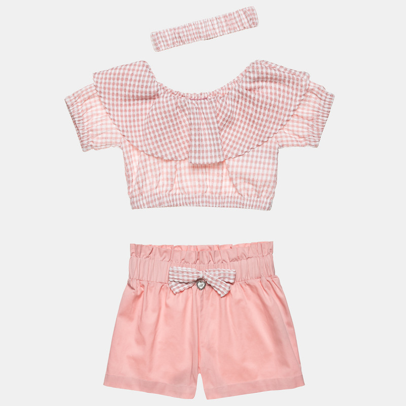 Σετ crop top και σόρτς με γκοφρέ υφή (18 μηνών-5 ετών)