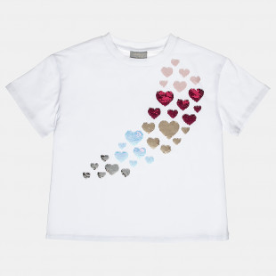 Μπλούζα με διπλές παγιέτες σε σχήμα καρδιάς (6-16 ετών)