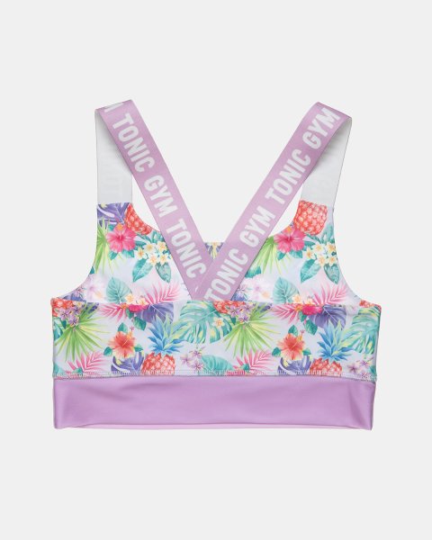 Σετ Gym Tonic crop top με κολάν σε tropical pattern (6-16 ετών)