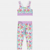 Set Gym Tonic crop top and leggings with tropical pattern (6-16 years)