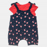 Overall with top and strawberry pattern (3-18 months)