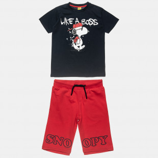 Set Snoopy t-shirt and shorts with print (6-12 years)