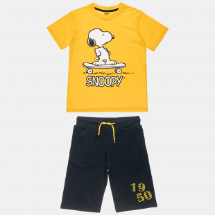 Σετ Snoopy μπλούζα και βερμούδα με τύπωμα (6-12 ετών)