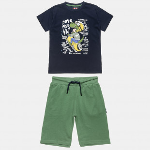 Σετ Five Star μπλούζα με ασημί λεπτομέρειες και βερμούδα (12 μηνών-5 ετών)
