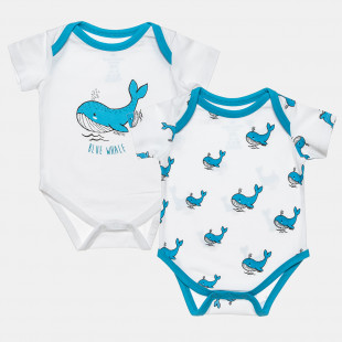 Babygrows Tender Comforts blue whale 2pcs (1-18 months)